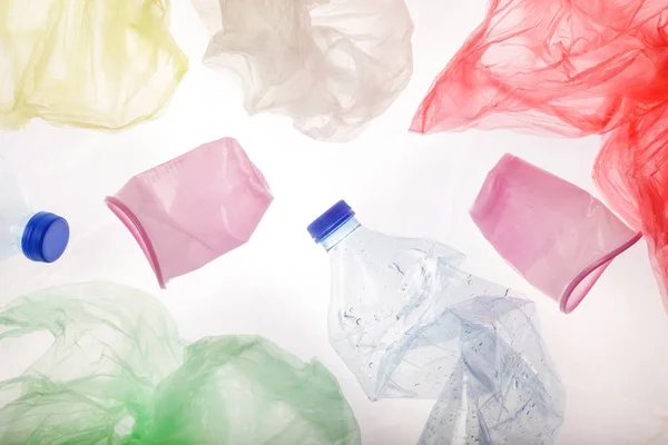 Rifiuti Plastica Monouso Riprese Studio Concetto Inquinamento Plastica — Foto Stock