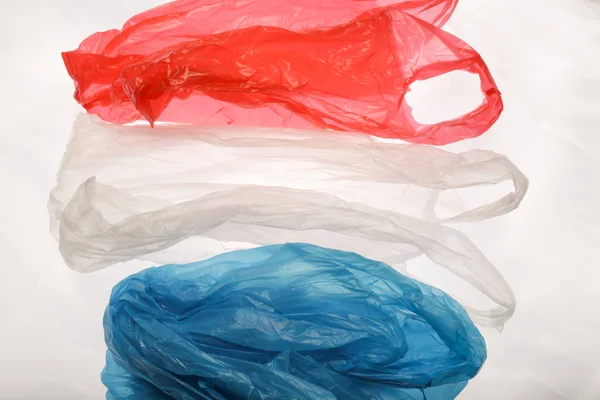 Nederländsk Flagg Gjord Plastpåsar Ett Förbud Mot Plast Engångsprodukter Koncept — Stockfoto