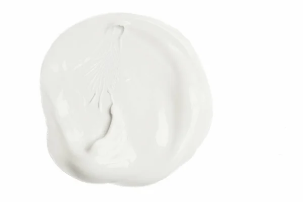 Bianco Crema Idratante Campione Isolato Sfondo Bianco — Foto Stock
