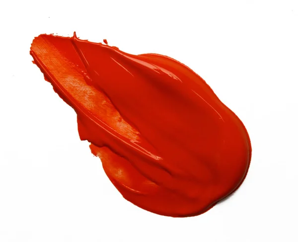 Размазанная Красная Помада Белом Фоне — стоковое фото