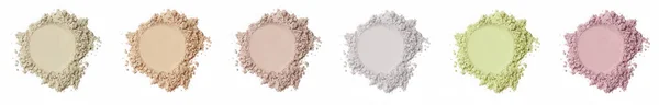 Various Cosmetic Powder Isolated White Background — Stock Photo, Image