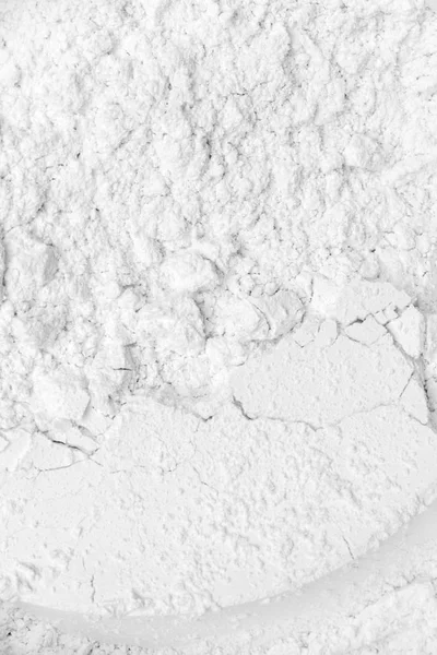 Fondo Texturizado Polvo Arcilla Cosmética Blanca Primer Plano — Foto de Stock