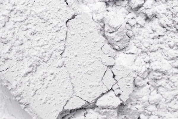 ホワイトコスメティック粘土パウダーテクスチャの背景 クローズアップ — ストック写真