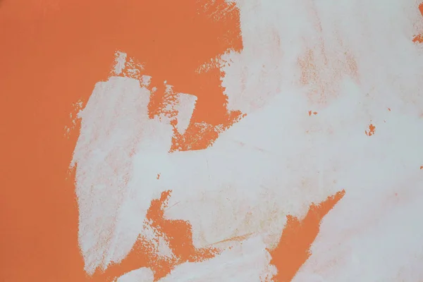 Réparation Murale Orange Peinture Blanche Plâtre Sur Mur Fond Abstrait — Photo