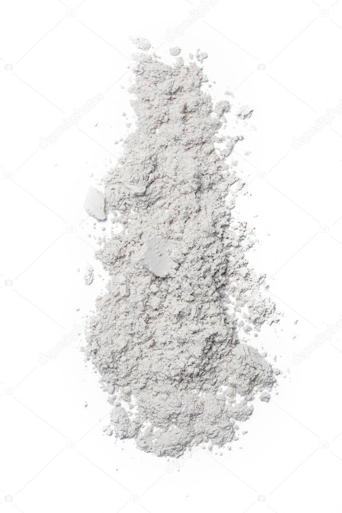 White cosmetic powder isolated on white background