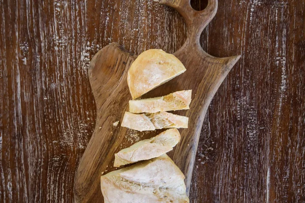 Homemade Fresh Baked Bread Wooden Table — Stock Photo, Image