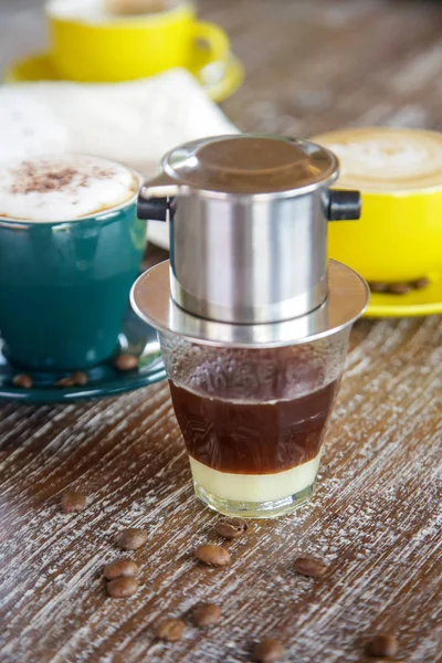 Vietnamese Traditional Drip Coffee — Stock Photo, Image