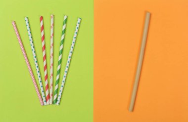 Tek kullanımlık plastik pipetler için alternatif olarak yeniden kullanılabilir bambu pipetler