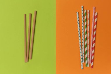 Tek kullanımlık plastik pipetler için alternatif olarak yeniden kullanılabilir bambu pipetler