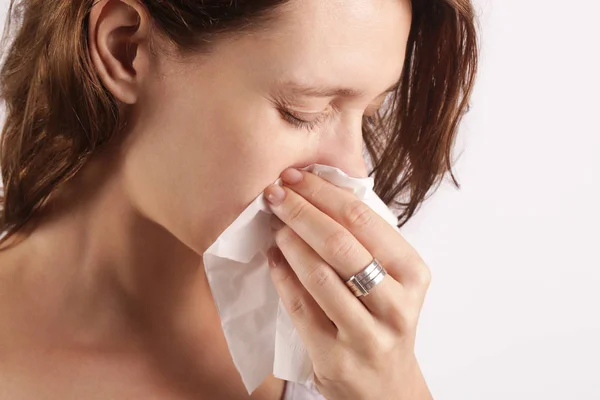 Griep Koude Allergie Symptomen Studio Shot Van Jonge Vrouw Met Stockafbeelding