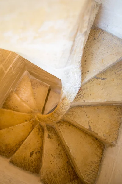 Eine Alte Wendeltreppe Aus Stein Von Oben — Stockfoto