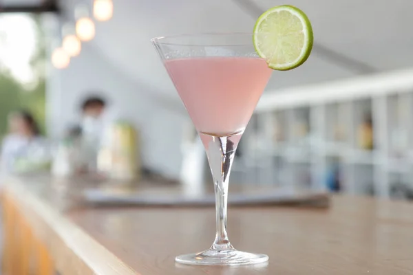 Glass Cosmopolitan Drink Bar — Stock Photo, Image