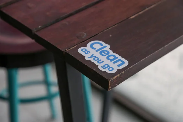 Clean You Sticker Restaurant Table — Stock Photo, Image
