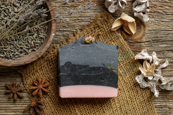 Handmade Soap Bar Herbal Ingredients Homemade Toxic Free Natural Organic — Stock Photo, Image