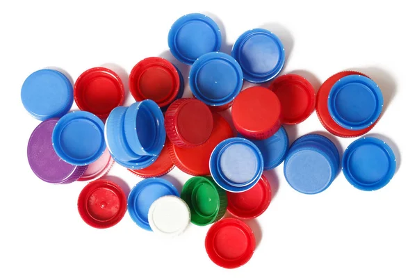 Heap Tampas Garrafa Plástico Pronto Para Reciclagem — Fotografia de Stock