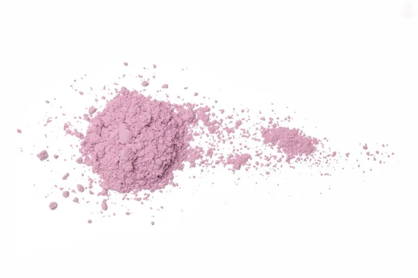 Cosmétique Violet Échantillons Poudre Maquillage Isolés Sur Blanc — Photo