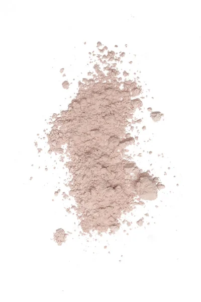 Cosmética Beige Polvo Maquillaje Aislado Blanco — Foto de Stock