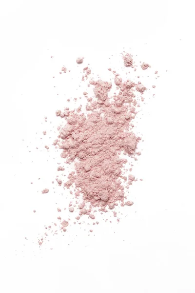 Cosmética Beige Polvo Maquillaje Aislado Blanco — Foto de Stock