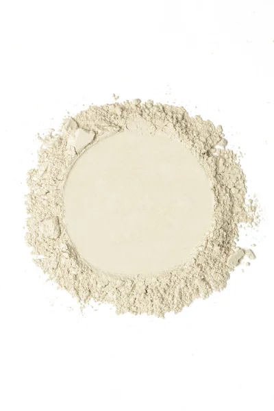 Polvere Cosmetica Cosmetica Isolata Bianco — Foto Stock