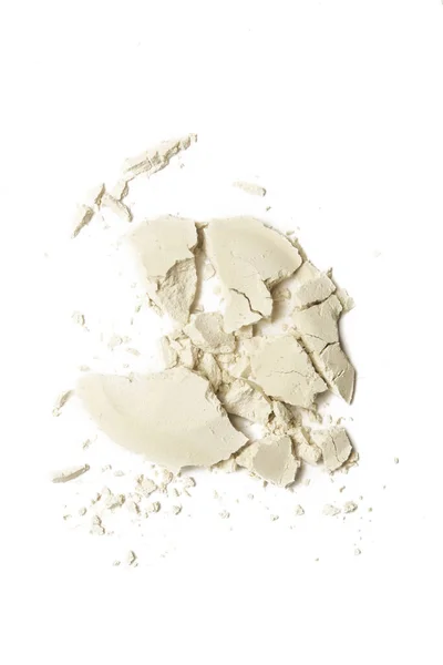 Cosmetico Verde Make Campione Polvere Isolato Bianco — Foto Stock