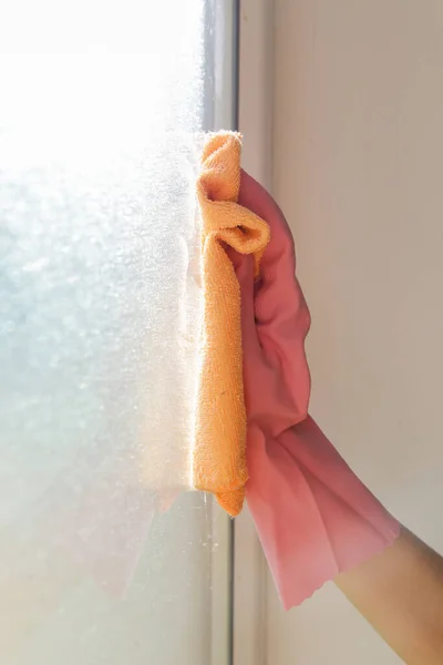 유리창닦는 집안의 허드렛일 — 스톡 사진