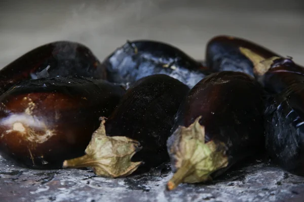 Roasted Eggplants Making Winter Stores Food — Stock Photo, Image