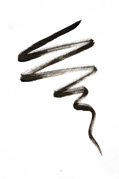 Black eyeliner stroke isolated on white
