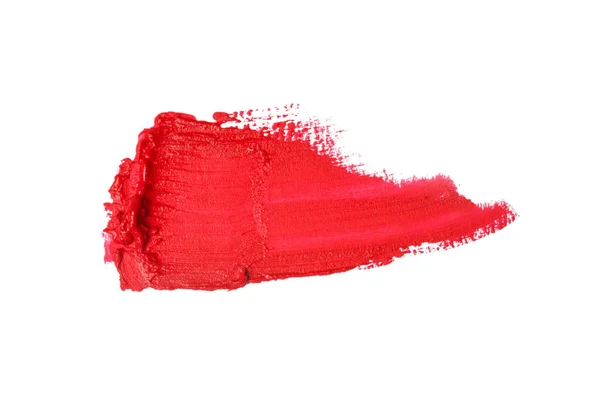 Rossetto Rosso Sbavato Isolato Sfondo Bianco — Foto Stock