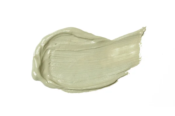 Naturalna Kosmetyczna Próbka Błota Twarzy Wyizolowana Białym Rozmaz Gliny Skórze — Zdjęcie stockowe