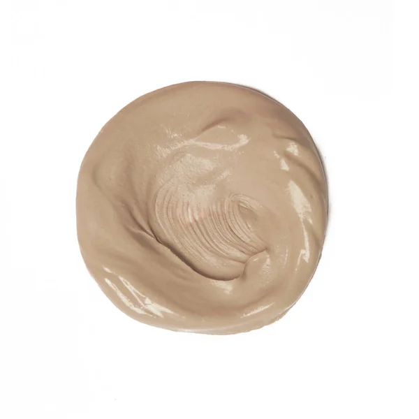 Cremoso Trucco Beige Prodotto Cosmetico Spalmato Bianco — Foto Stock