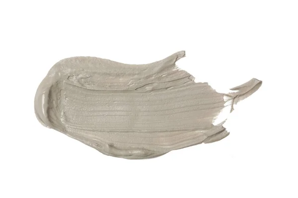 Φυσικό Καλλυντικό Πρόσωπο Δείγμα Λάσπης Απομονώνονται Λευκό Πηλός Δέρματος Επίχρισμα — Φωτογραφία Αρχείου