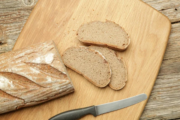 Wholegrain Homemade Bread Wooden Cutting Board — Stock Photo, Image