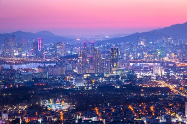 Seoul şehir ve şehir gece, Güney Kore