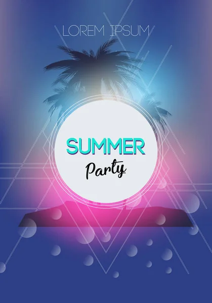 Sommar Tid Beach Party Flyer 2018 Trend Färger Vektor Design — Stock vektor