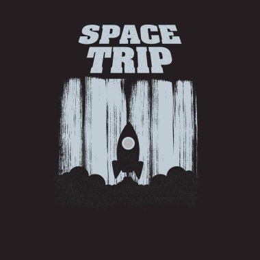 Space Trip vintage t-shirt typography. Vector illustration. EPS 10 clipart
