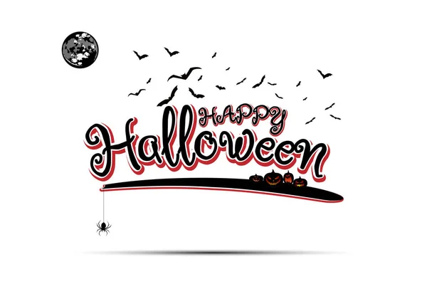 Happy Halloween Logo Happy Halloween Napis Design Ilustracja Wektorowa Pozdrowienie — Wektor stockowy
