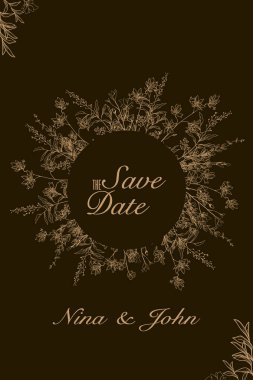 Tarihi davetiye kaydedin. Elemanları ile modern tasarım şablonu. Modern trend renkler. Vektör öğeleri. EPS 10