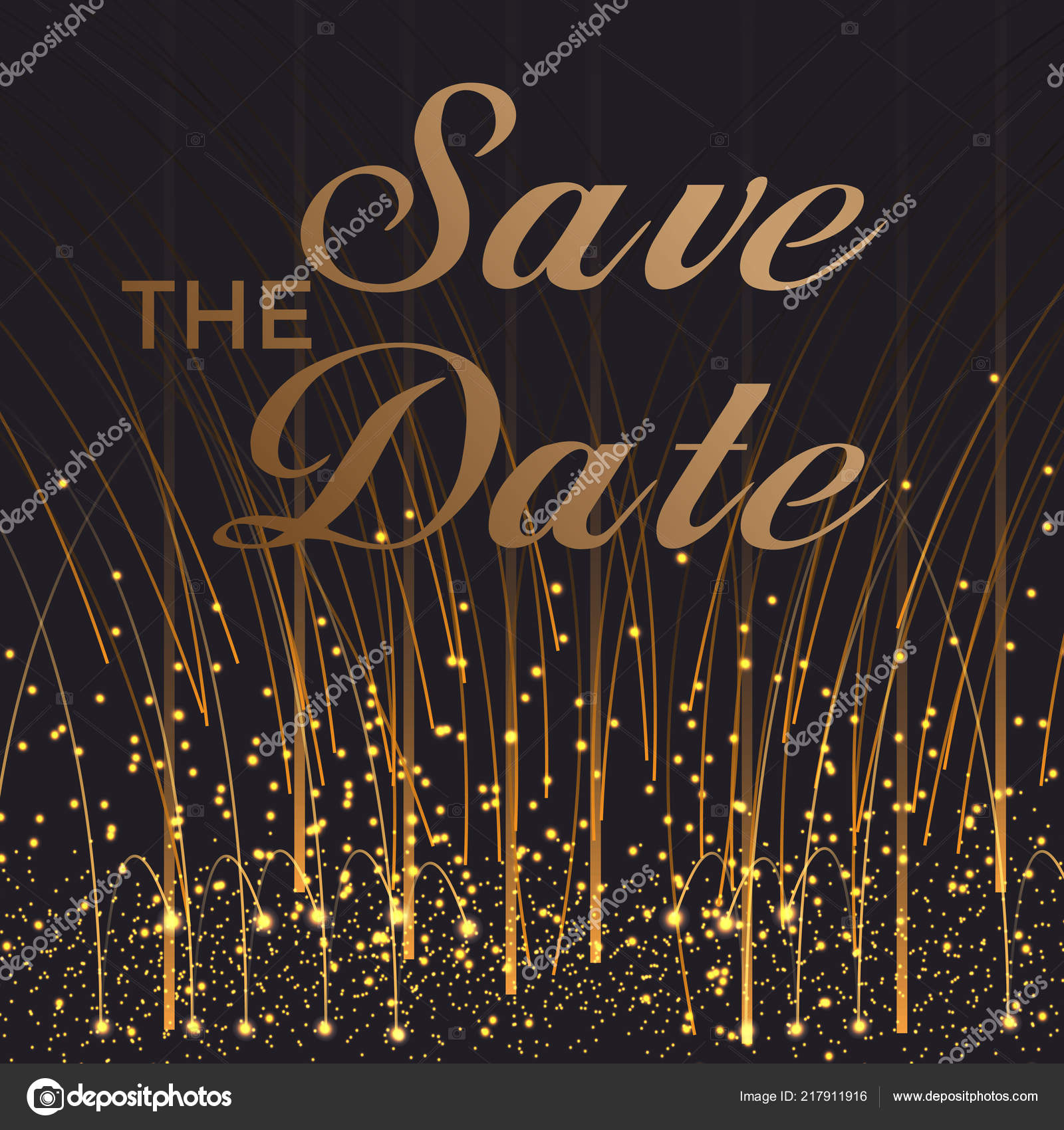 Date Polygon Lines Background Wedding Invitation Black Card Vector Illustration Vector Image By C Evrimdoga Vector Stock