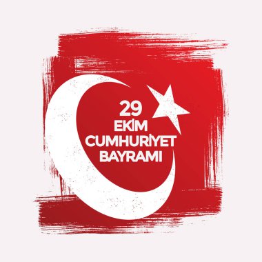 Türk Ulusal Festivali. 29 Ekim Cumhuriyet Bayrami. Çeviri: Mutlu Ekim 29 Cumhuriyet Bayramı. Türkiye'de ulusal günü. Sosyal medya veya baskı tasarımı için tipografik tasarım.