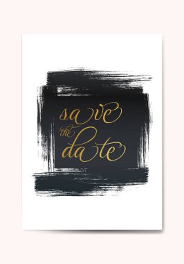 Tarih davetiye kartı tasarımını kaydedin. Vektör illüstrasyon. Eps 10