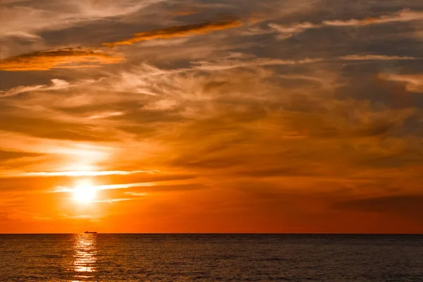 Hot Romantic Sunset Baltic Sea Calm Landscape — Stock Photo, Image