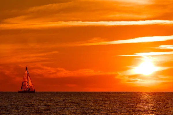 Hot Romantic Sunset Baltic Sea Calm Landscape — Stock Photo, Image