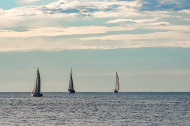 Bir azı teknelerden Baltık Denizi içinde seyahat vardır. Yaz yolculuk