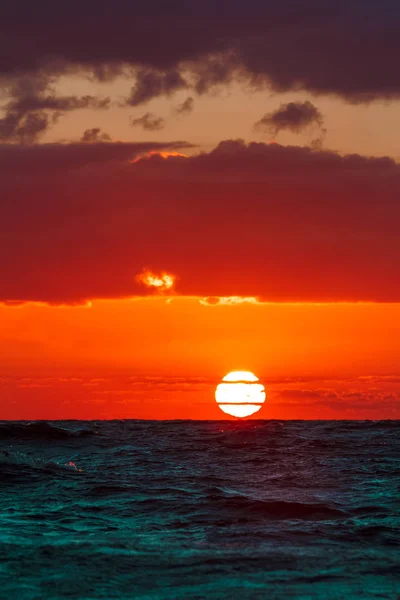 Hot Romantic Sunset Baltic Sea Calm Landscape — Stock Photo, Image