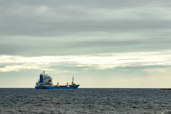Buque Cisterna Carga Azul Que Desplaza Mar Báltico — Foto de Stock
