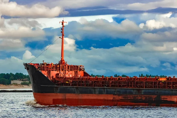 Zwarte Bulkcarrier Zeilen Van Baltische Zee — Stockfoto