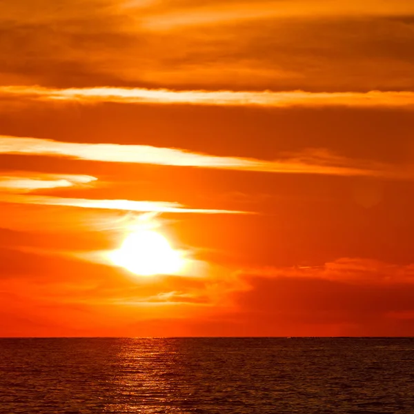 Hot Romantic Sunset Baltic Sea Calm Landscape — Stock Photo, Image