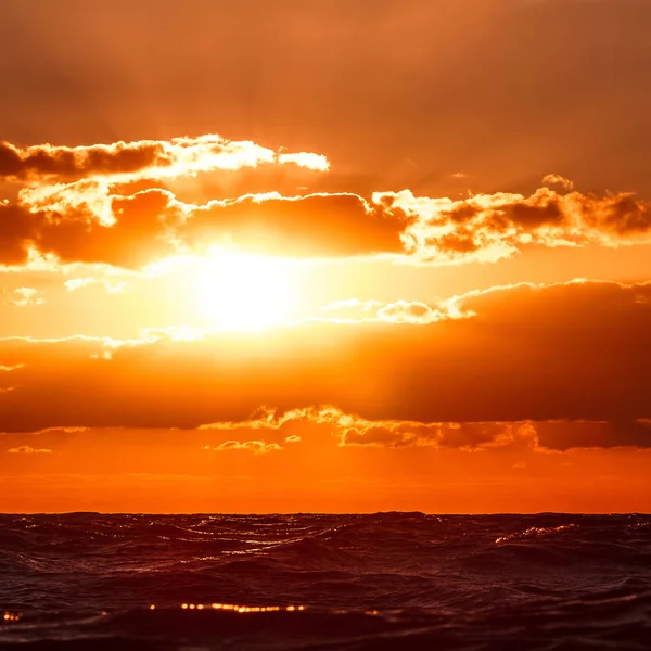 Hot Romantic Sunset Baltic Sea Calm Landscape — Stock Photo, Image