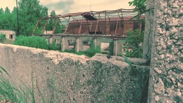 Old Abandoned District Motion Timelapse Riga City Latvia — Stock Video