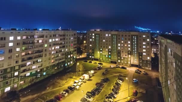 Sera Timelapse Paesaggio Urbano Distretto Riga Lettonia Russo Vecchi Edifici — Video Stock